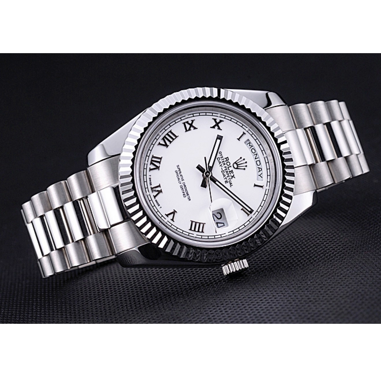 Aaa replica watch 622547 Day-Date White Steel Stainless Rolex Dial Bracelet 0519